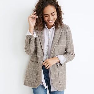 Madewell Larsen Wool Blend Plaid Blazer Size Large